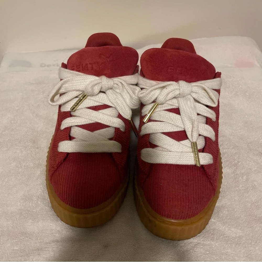 Savage X Fenty Red Sneakers with White Laces